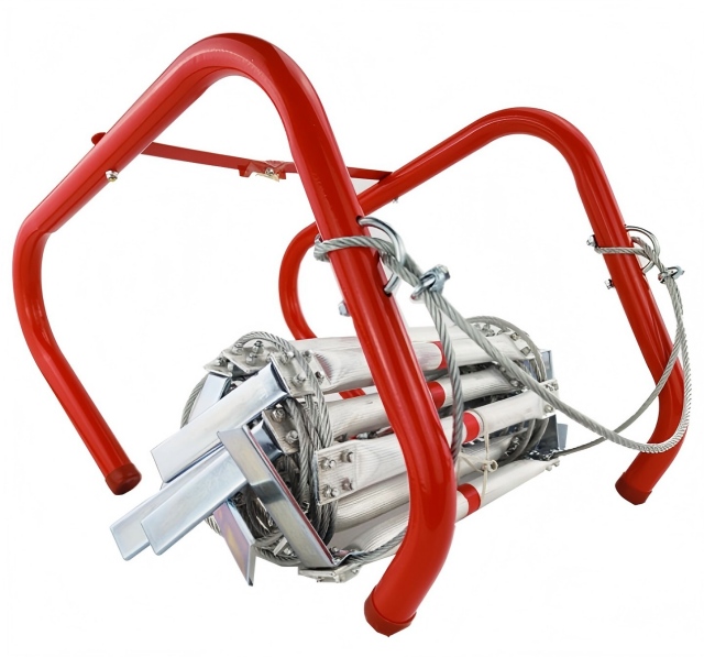 66FT Feuerleiter 20M Klappbare Stahldrahtseilleitern Aluminiumlegierung Notfallüberlebensrettung Sicherheit Rutschfeste Werkzeuge